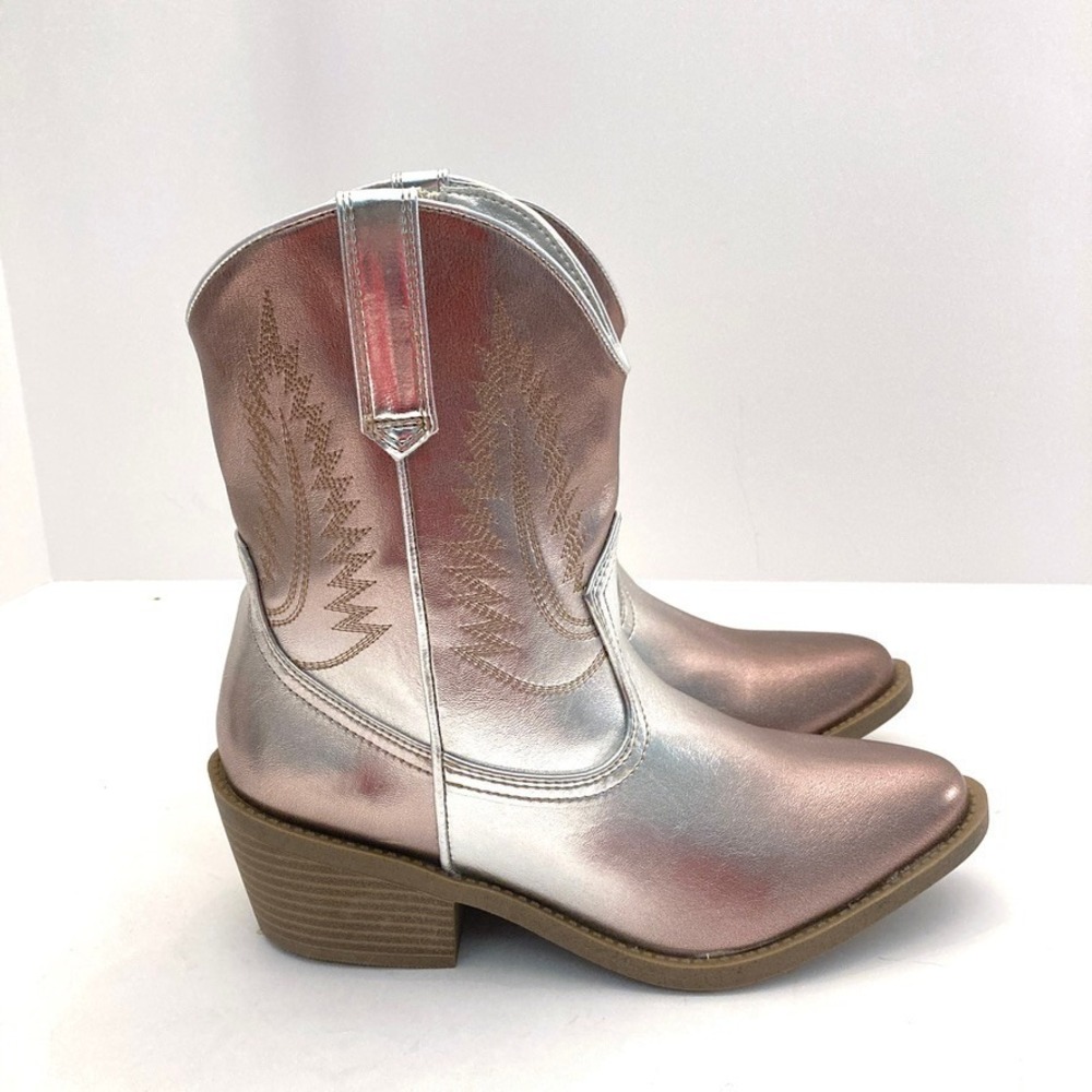 Steve Madden Girls 5 Texas Western Bootie  JTEXAS Bronze Multi NWOB Faux Leather